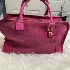 Loewe in Elegant Fuchsia Pink Suede and Leather Women's Handbag Limited Edition